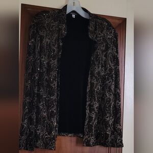 Onyx Black And Gold Dress Jacket With Matching Top.